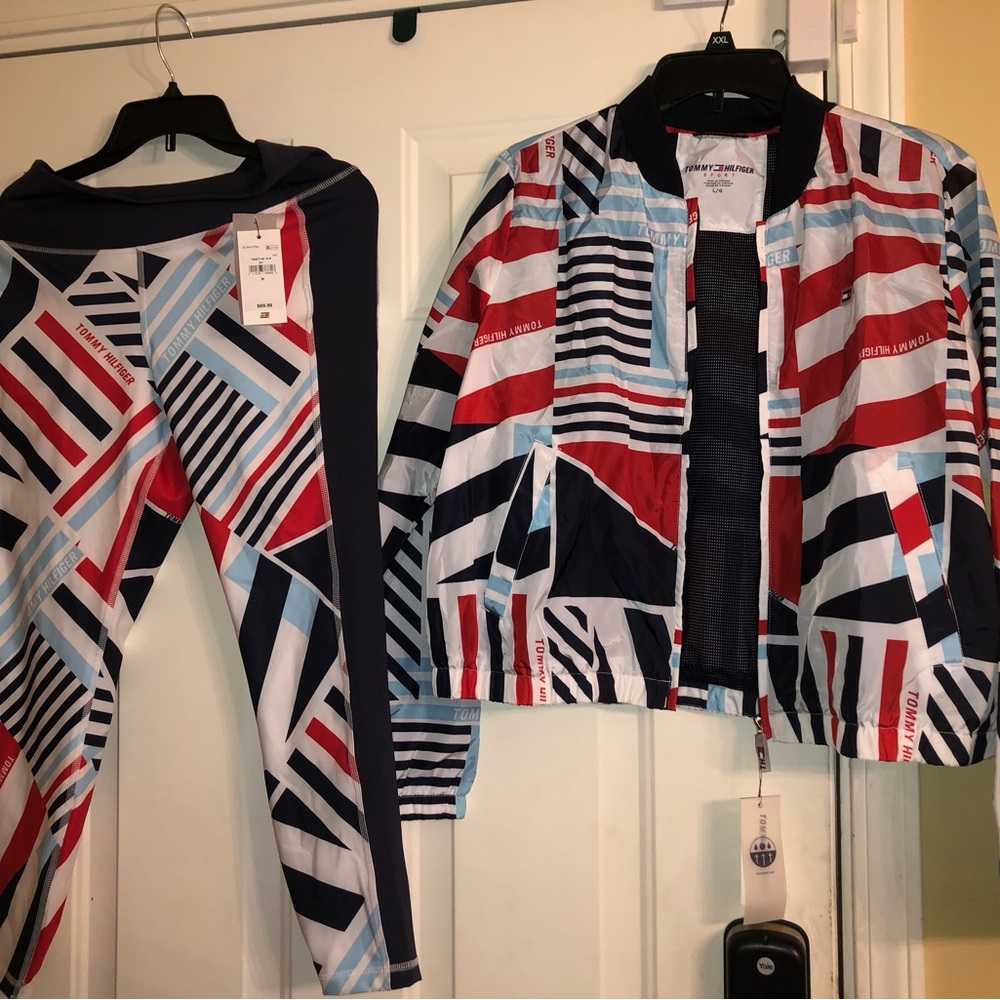Tommy Hilfiger Geometric Jacket and Leggings Set